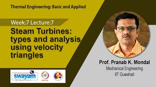 Lec 35: Steam Turbines: types and analysis using velocity triangles
