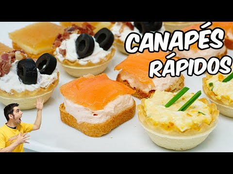 CANAPÉS muy RÁPIDOS, FÁCILES y DELICIOSOS 😱🫔😍(APERITIVOS VARIADOS para hacer a ÚLTIMA HORA)