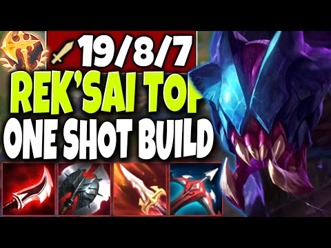 This is the Max Damage Rek'sai Top lane One Shot build 🔥 LoL Top Lane Reksai vs Gnar s10 Gameplay