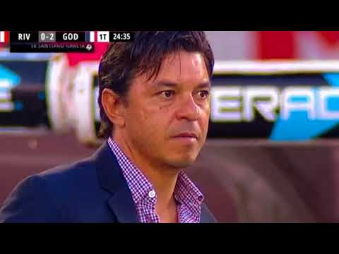 Gol de el morro Garcia  Godoy Cruz 2  vs River 0 superliga 2018