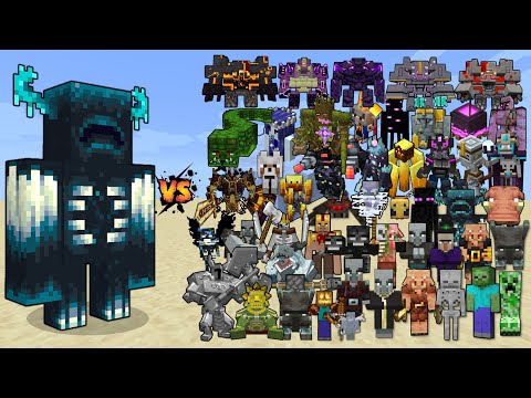 Warden vs 500 Random Mobs and bosses (Part 3) - Minecraft Mob Battle