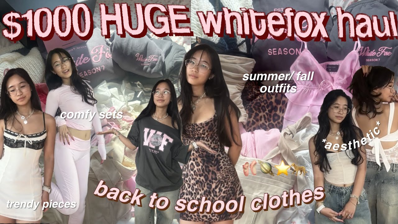 $1000 HUGE DREAM WARDROBE HAUL *white fox try-on haul* 2024 🩰🍒20+ items | aesthetic back to school