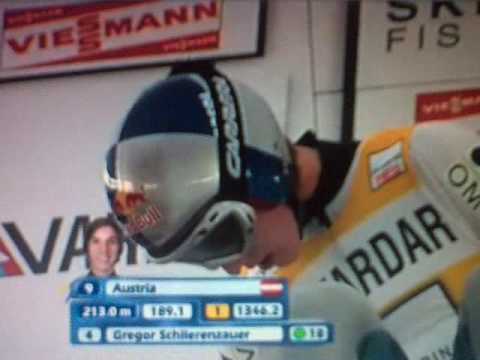 Vikersund 2009 - Harri Olli 219.0m HR Gregor Schlierenzauer 224.0m Fall!