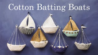 Spun Cotton Boats: DIY Handmade Cotton Batting Ornaments
