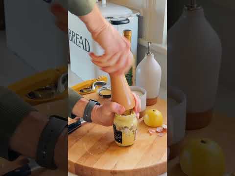 This is a great way to use up some leftover mustard in a jar!