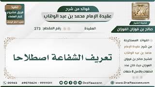 صورة 273 - تعريف الشفاعة اصطلاحا - الشيخ صالح الفوزان