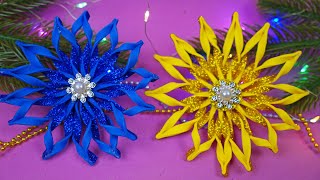 DIY Handmade Christmas Snowflake ❄️ Glitter Foam Sheet Craft Tutorial | Easy Christmas Decoration