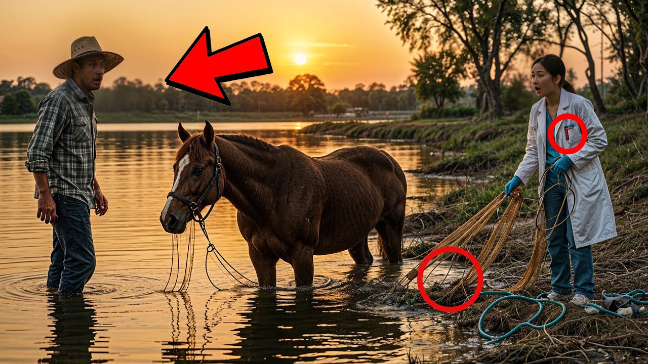 FAZENDEIRO ENCONTRA SEU CAVALO EM UM LAGO DIARIAMENTE  VETERINÁRIO FICA PÁLIDO AO DESCOBRIR O MOTIVO