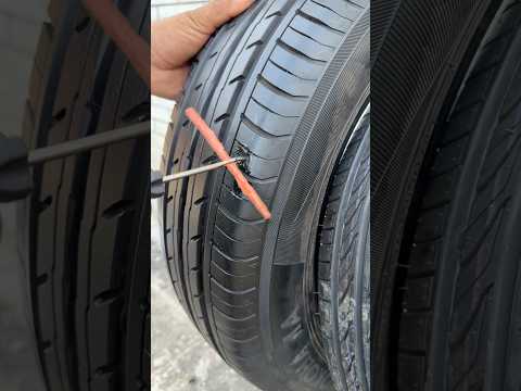 Car Tubeless Tyre Side Puncture Repair | Screw Damage Fixed with Tubeless Kit 🔧🚗