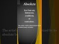 Absolute Meaning | Absolute Pronunciation | Absolute Sentences