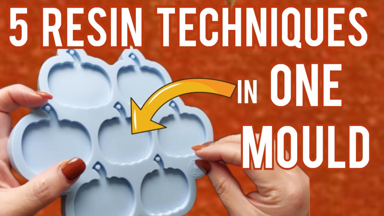 Autumn Epoxy Resin Pumpkin keyrings One mould 5 techniques