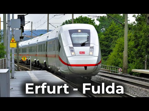 ICE 4 durch Mitteldeutschland - Lokführersicht | 4K Führerstandsmitfahrt: Erfurt - Eisenach - Fulda