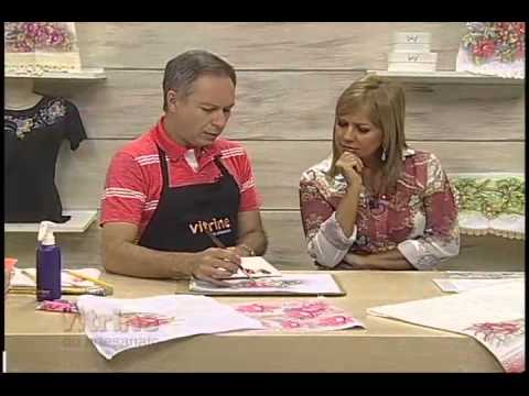 Rosas em pintura adesivada e molhada com Luis Moreira - Vitrine do Artesanato na TV