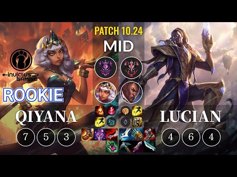 IG Rookie Qiyana vs Lucian Mid - KR Patch 10.24