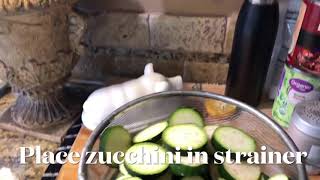 HOW TO SWEAT ZUCCHINI: Salt zucchini to get the water out. How to prep zucchini for veggie lasagna