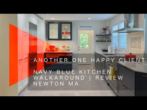 Satisfied Client Loves His New Kitchen | Transitional Navy Blue Design