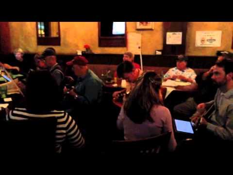 Irish Music session players at Meg O'Malley's