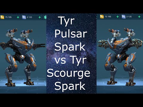 Tyr Spark Scourge vs Tyr Spark Pulsar Part 1(Damage comparison Only). War Robots Test Server.