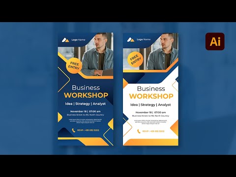 Business Workshop Instagram Post Design in Adobe Illustrator