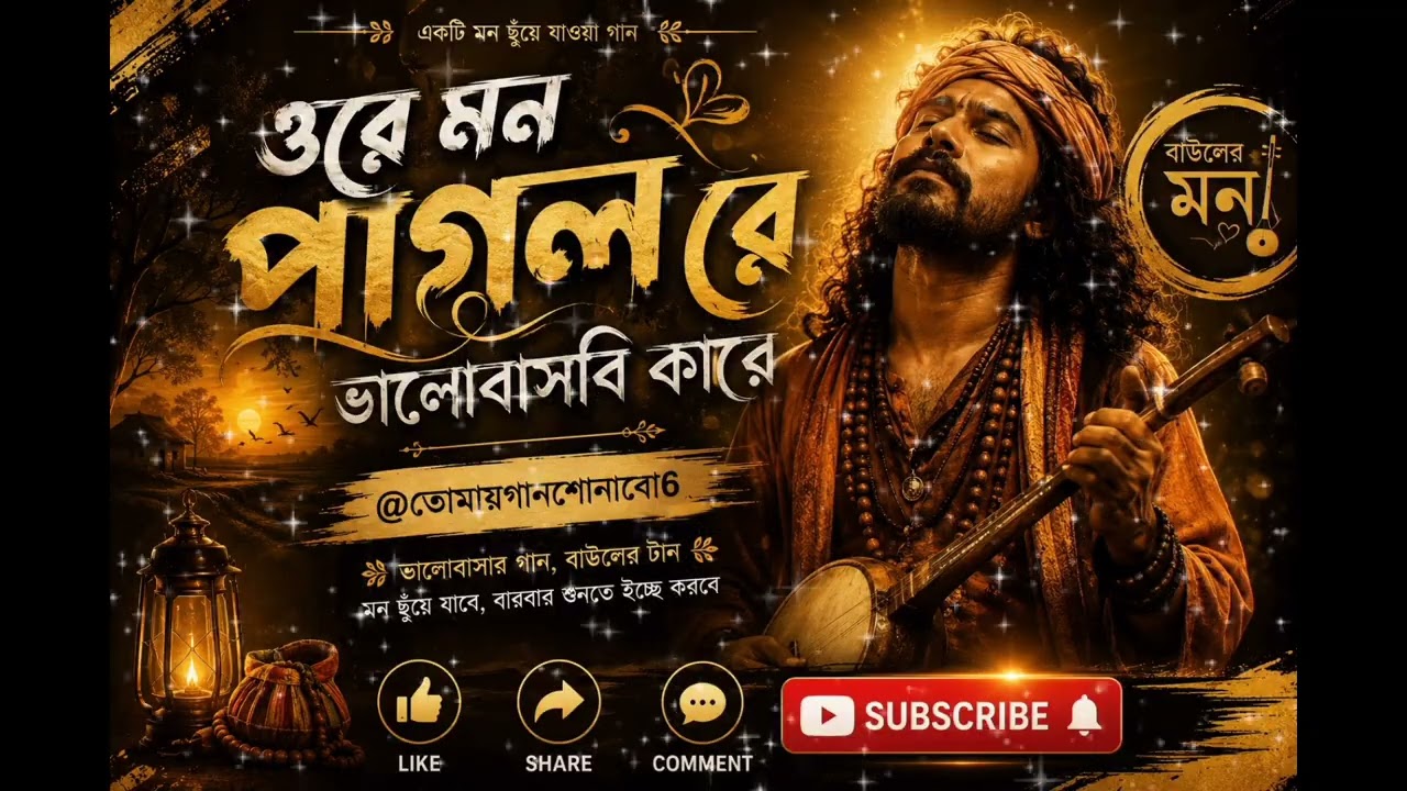 Ore Mon Pagol Re | ওরে মন পাগল রে | New Sad Baul Song 2026 | @তোমায়গানশোনাবো6 