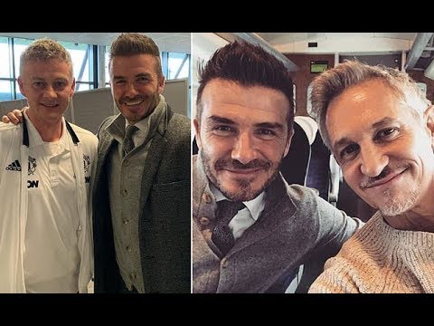Manchester United legend David Beckham pays visit to former team mate Ole Gunnar Solskjaer