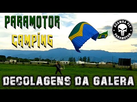 Decolagens da galera no 1° Paramotor Camping de Guará
