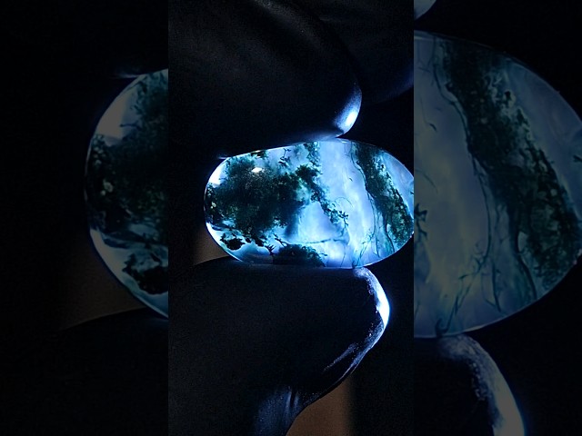 حجر عقيق طحلبي طبيعي مفحوص و موثق بشهادة مختبر