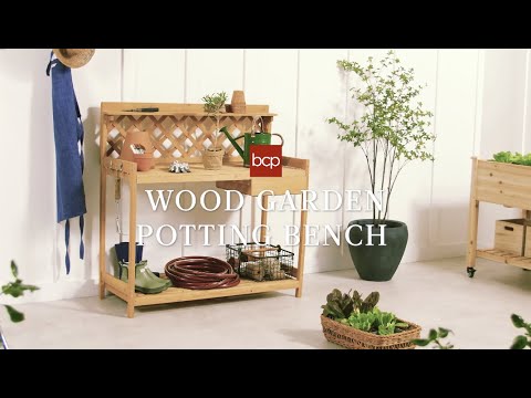 Best Choice Products Wood Garden Potting Bench