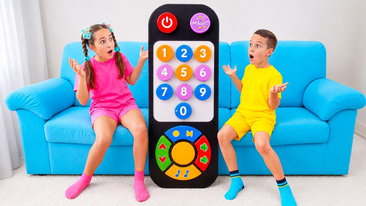 Sofia and Max Play with a Magic Remote Control