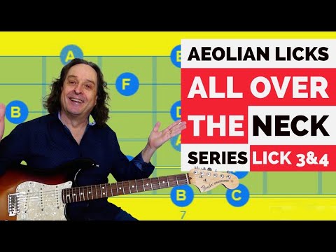 Aeolian Licks using different Aeolian Scale positions - Lick 3&4