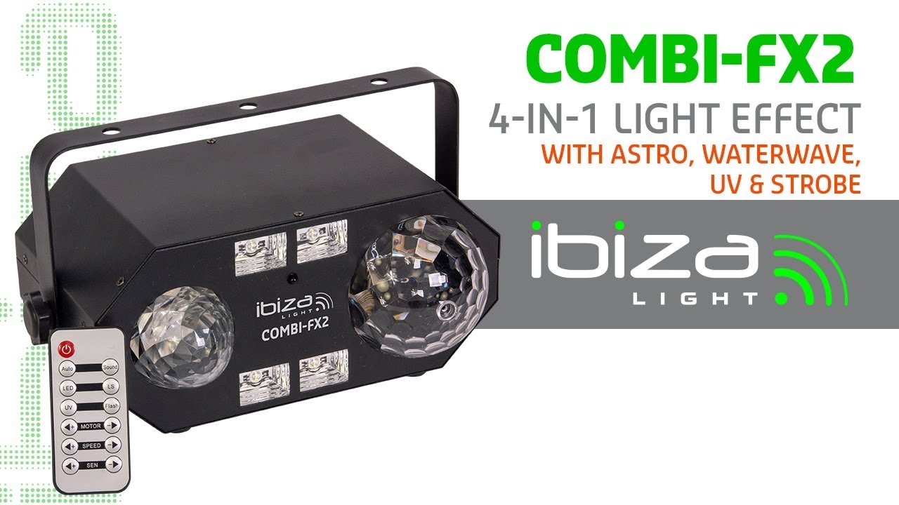 COMBI-FX2 EFFET DE LUMIERE 4-EN-1 Avec ASTRO, EFFET D'EAU, UV & STROBO