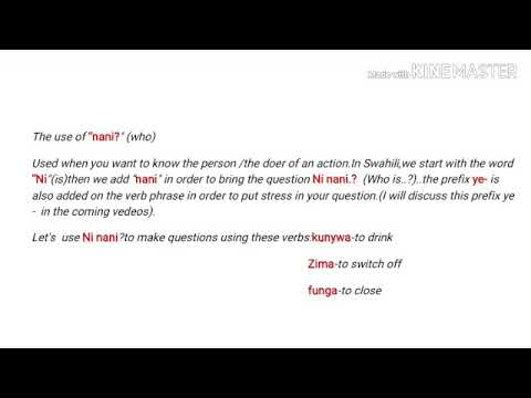 Nani? Who?..Ni nani?who is..