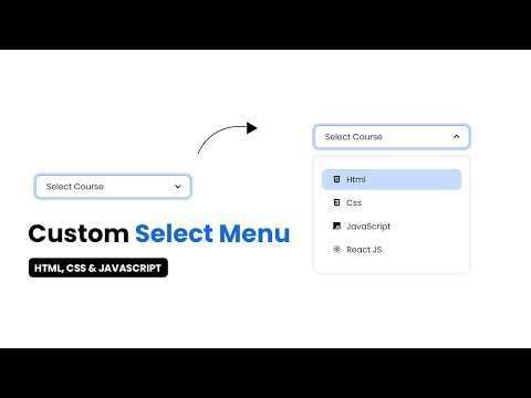 Custom Select Menu Box using HTML, CSS and JAVASCRIPT