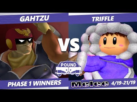 Pound 2019 SSBM -  Gahtzu (Captain Falcon) VS  Triffle (Ice Climbers) Smash Melee Phase 1 Winners