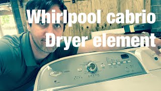 How to fix a Whirlpool Cabrio dryer not heating - disassembly and quick dirty element 3387747 change