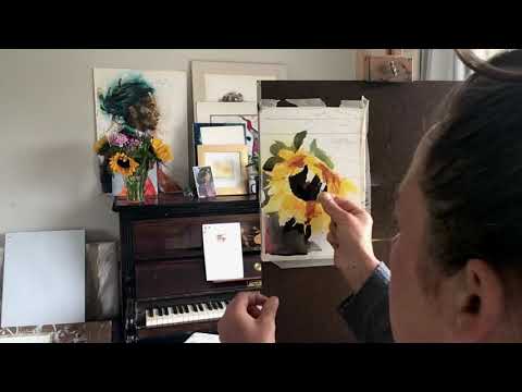 Sunflower mixed media