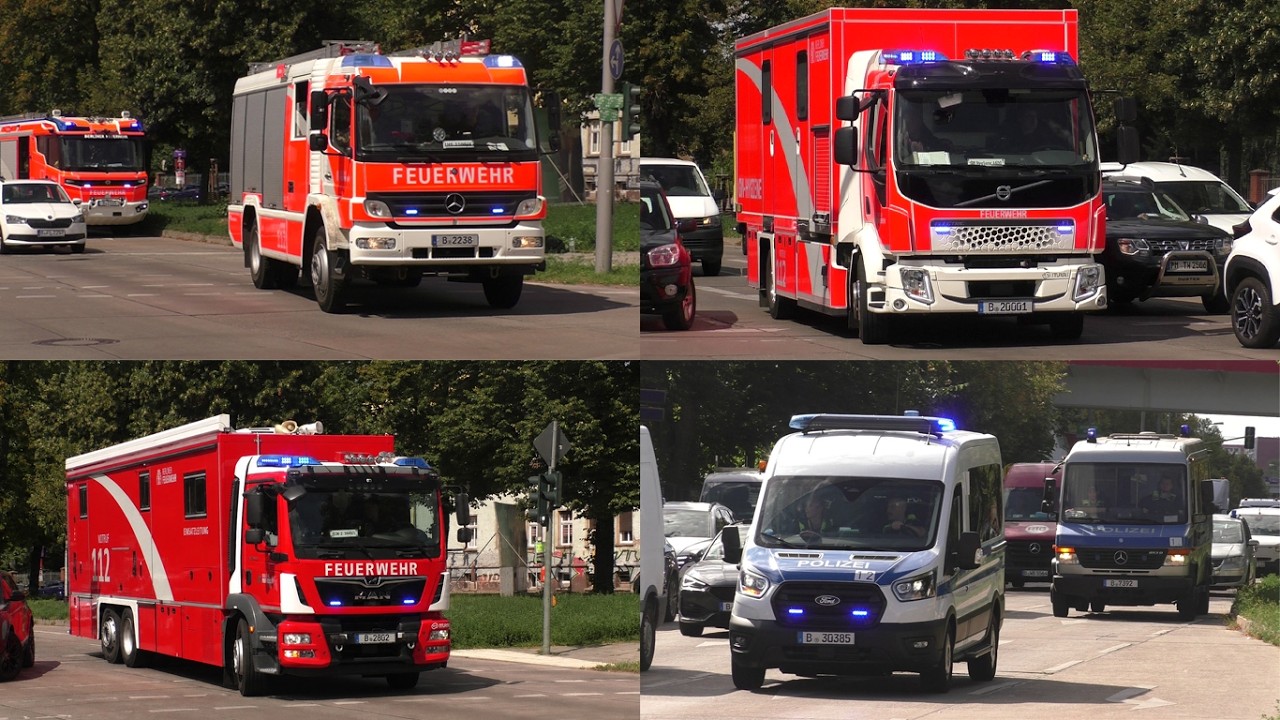 [Dachbrand in Pflegeheim führt zu Massenanfall an Verletzten!] Einsatzfahrten in Berlin Biesdorf