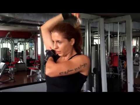 How To Do Standing Overhead Dumbbell Triceps Extension | Female Exercise
