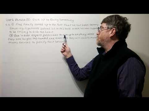 Tutor Nick P Verb Phrase (8) To Own Up to Doing Something