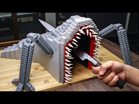 Surviving & Hunting the World's Largest LEGO Sea Eater Monster IRL  RARE Food LEGO Cooking ASMR
