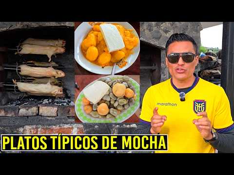 Probando los MEJORES PLATOS TÍPICOS de Mocha-ECUADOR/Cuy asado/Papas con Cuero/Habas con Queso.