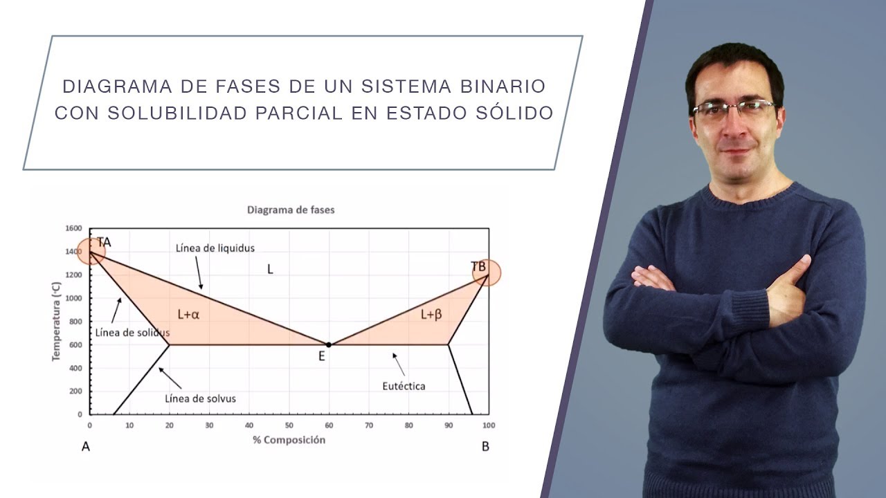 Diagrama de fases de un sistema binario con solubilidad parcial en estado sólido