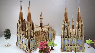 hướng dẫn lắp ráp mô hình nhà thờ gỗ đẹp | model of maria cologne church | DIY Model