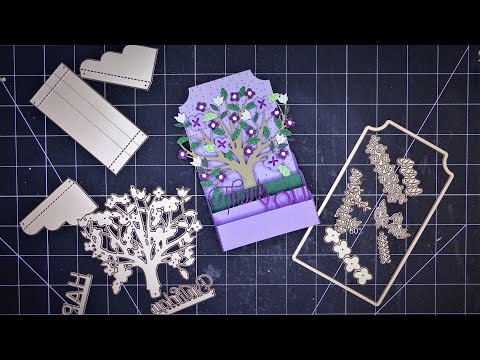 Spellbinders March 2023 Large Die of the Month: "Flowering Tree & Collapsible Card" Review Tutorial!