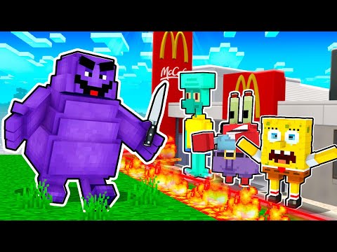 SHOCKING: Squidward teams up with GRIMACE to raid FOOLPROOF Minecraft base!