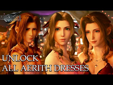 All Aerith Dresses, Cloud's reaction Aerith in Dress - Final Fantasy VII Remake