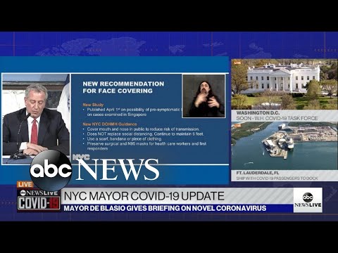 NYC市長がニューヨーカーにフェイスカバーの着用を勧告 (NYC mayor advises New Yorkers to wear face coverings)