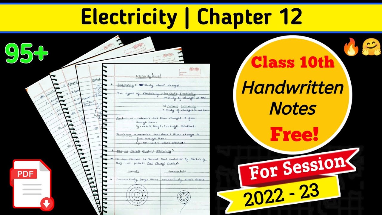 Electricity class 10th Notes | class 10th physics electricity notes with PDF
