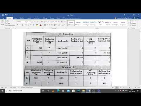 VAT & MARK UP calculations