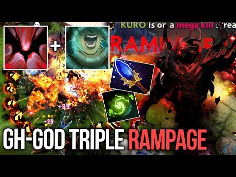 9k GH-GOD Shadow Fiend EPIC 3x Rampage + Naga Song Combo - Dota 2